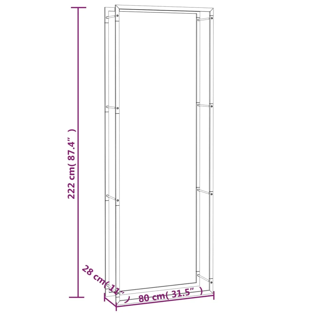 Portalegna finitura opaca 80 x 28 x 222 cm acciaio nero 02_0043752