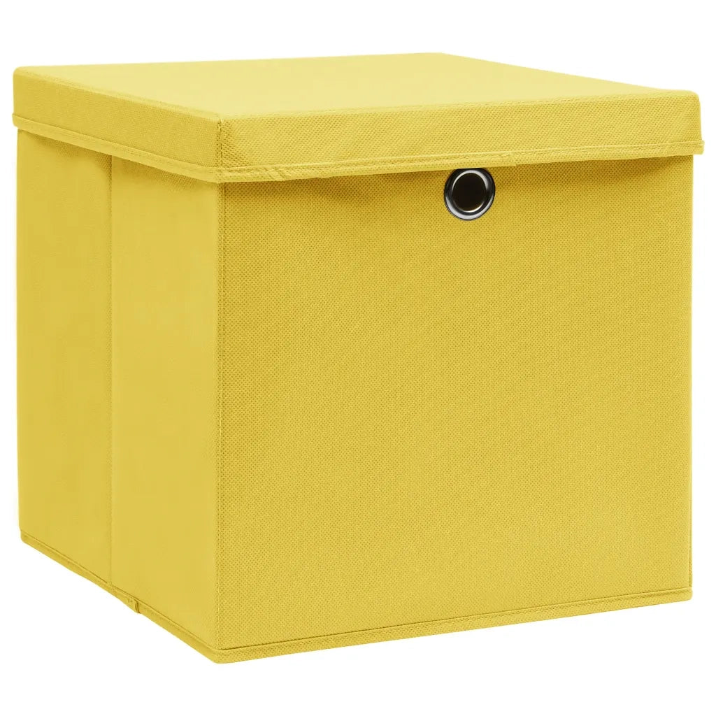 Contenitori con Coperchi 4 pz 28x28x28 cm Giallo CFW3018926
