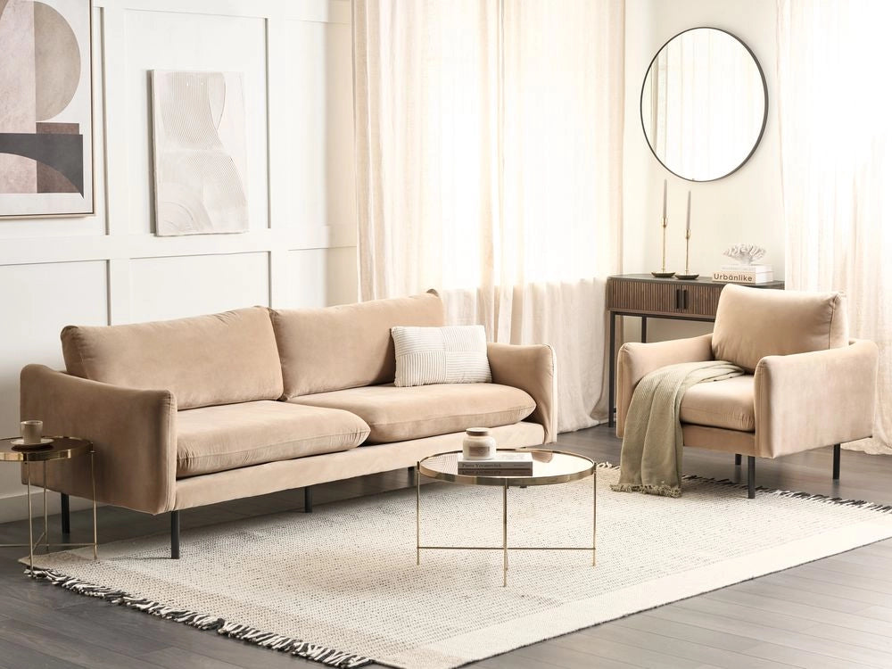 Set Soggiorno Tessuto Velluto Grigio Gambe Nere Divano Ad Angolo Poltrona A 3 Posti Stile Retrò Moderno