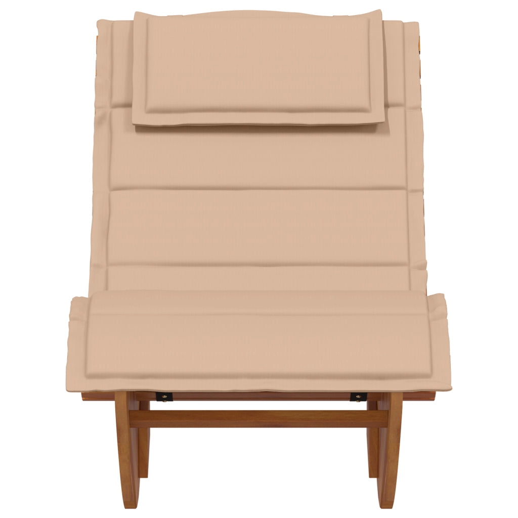 Sdraio a dondolo con cuscini 2 pcs in legno massello di acacia