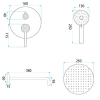 Set Doccia Da Incasso Rea Foster Brush Gold + Box