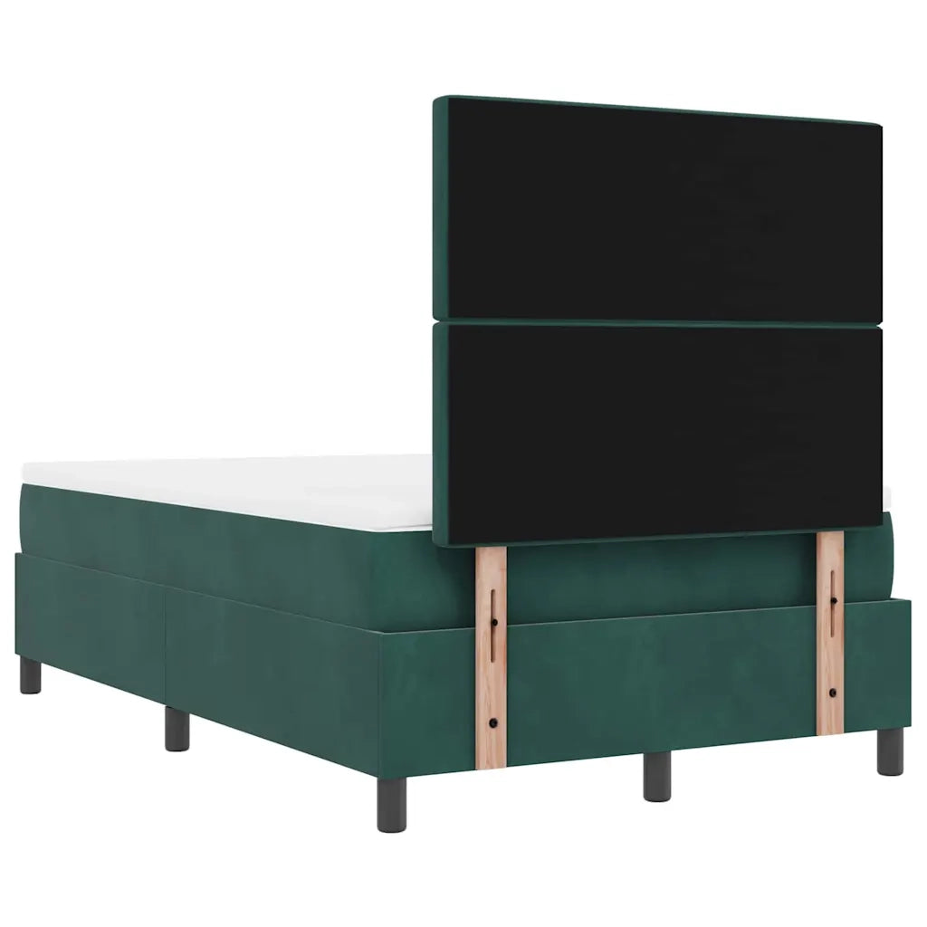 Letto a molle con testiera Verde Scuro 200 x 120 cm Velluto 3344441