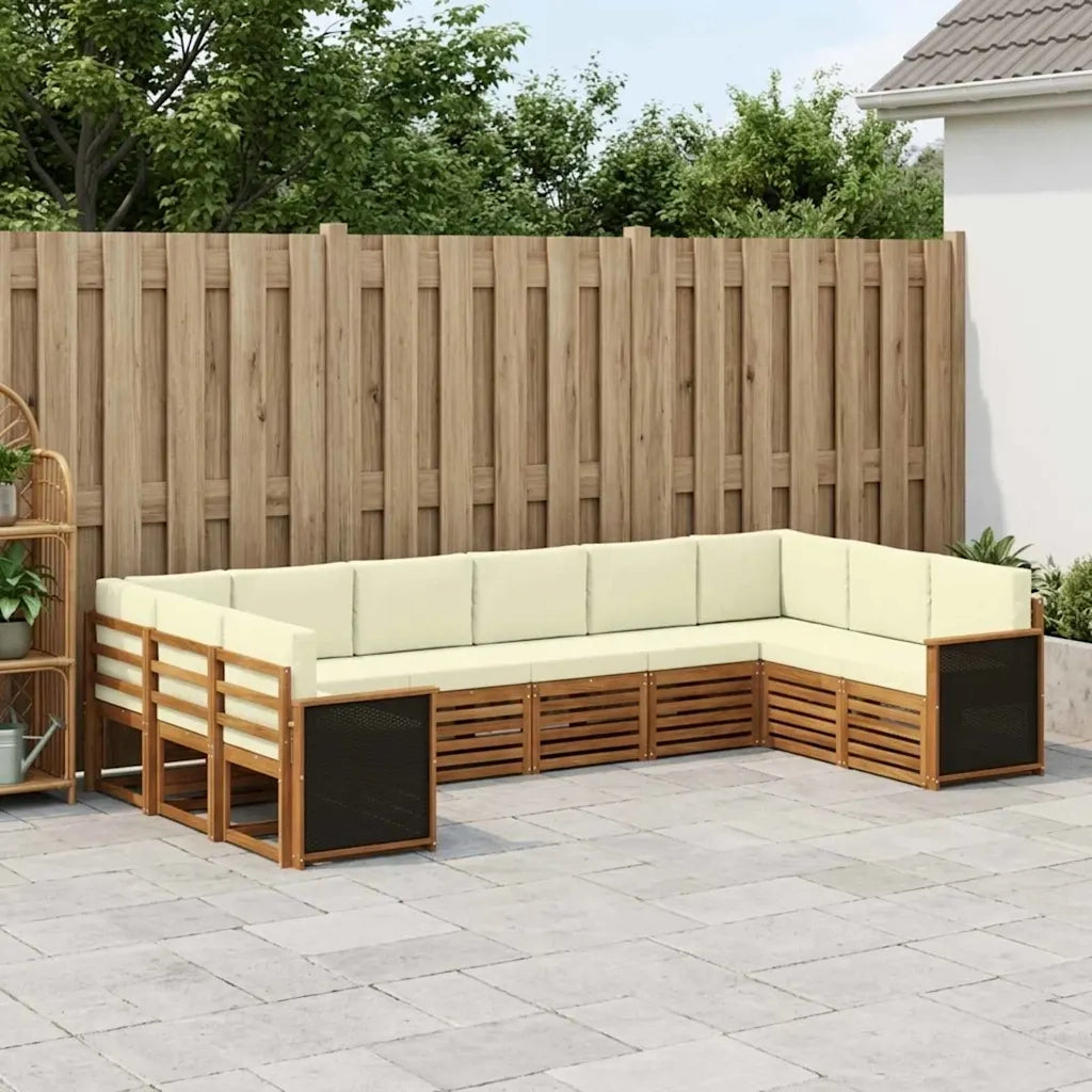 Set divano sezionale con cuscino 7 pcs Naturale e Crema 3384881