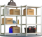 Deuba  Scaffale in Metallo 2pz 160x90x40cm 700kg Scaffalatura Officina Magazzino 5 Ripiani MDF