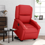 Poltrona Alzapersona Reclinabile Elettrica Rossa in Similpelle 3204245