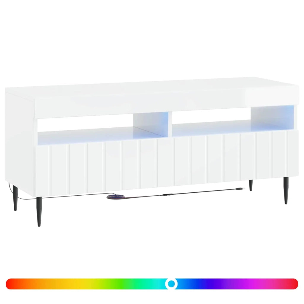 Mobile TV LED Bianco Lucido Legno ingegnerizzato 896549