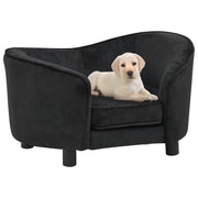 Divano per Cani-Sofa per animali domestici-Divanetto Nero 69x49x40 cm in Peluche