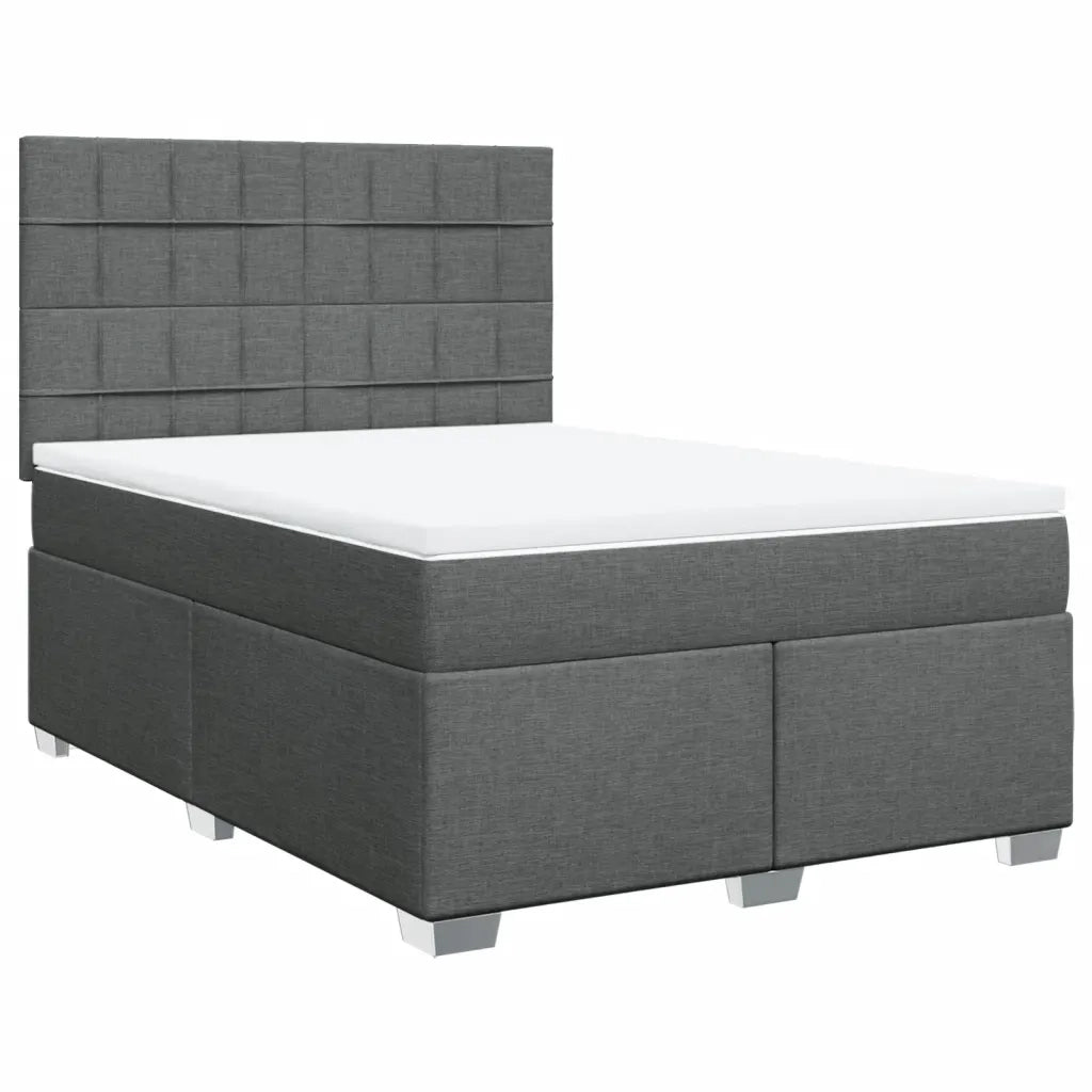 Giroletto a Molle con Materasso Grigio Scuro 160x200 cm Tessuto 3290540