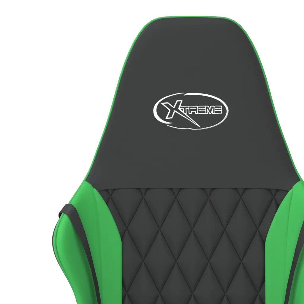 vidaXL Sedia da Gaming Nera e Verde in Similpelle