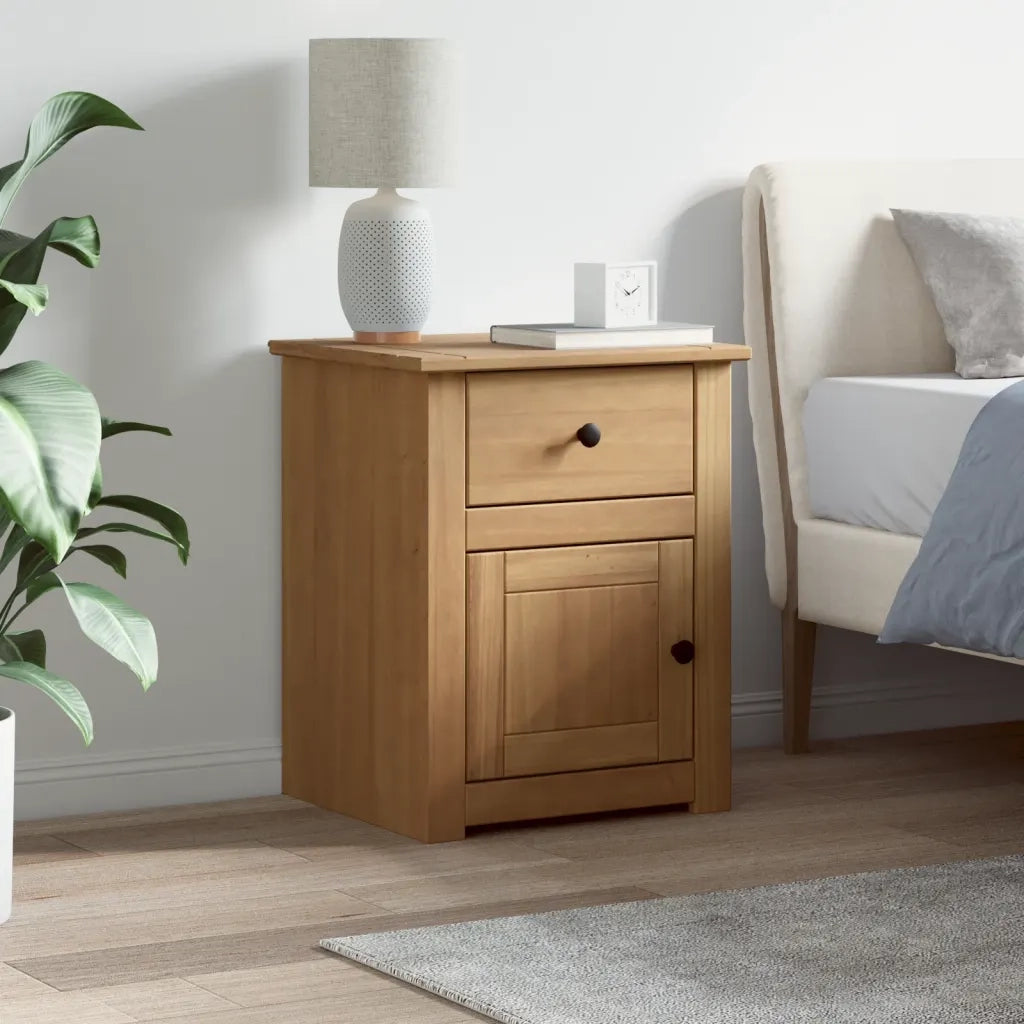 vidaXL Comodino Panama 46x40x57 cm in Legno Massello di Pino