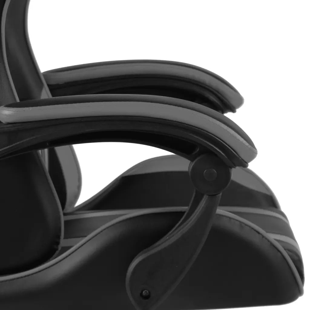 Sedia da Gaming con Poggiapiedi Nero e Grigio in Similpelle cod mxl 12330