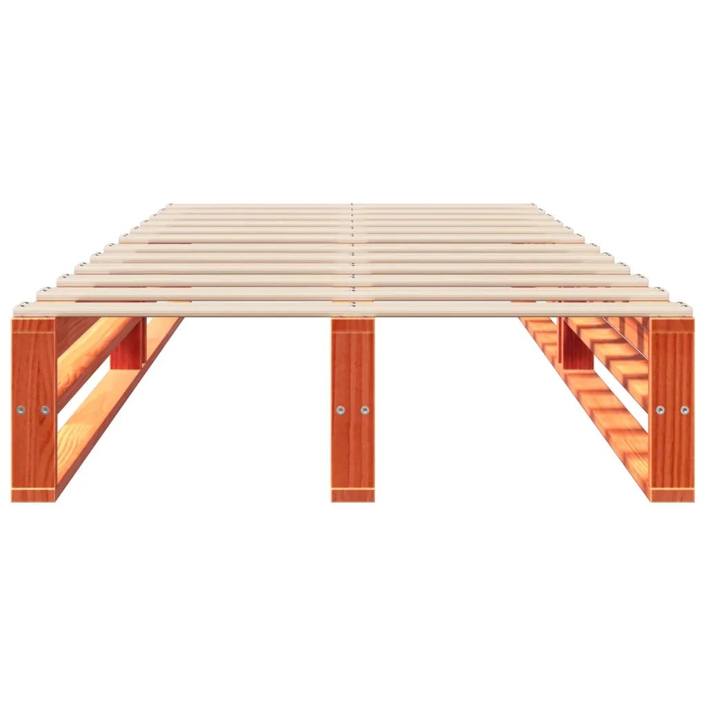 Letto senza Materasso Marrone Cera 90x190 cm in Legno di Pino 850862