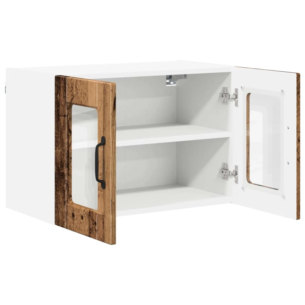 Pensile da cucina | Mobile in vetro da parete PORTO 2 pz Legno vecchio