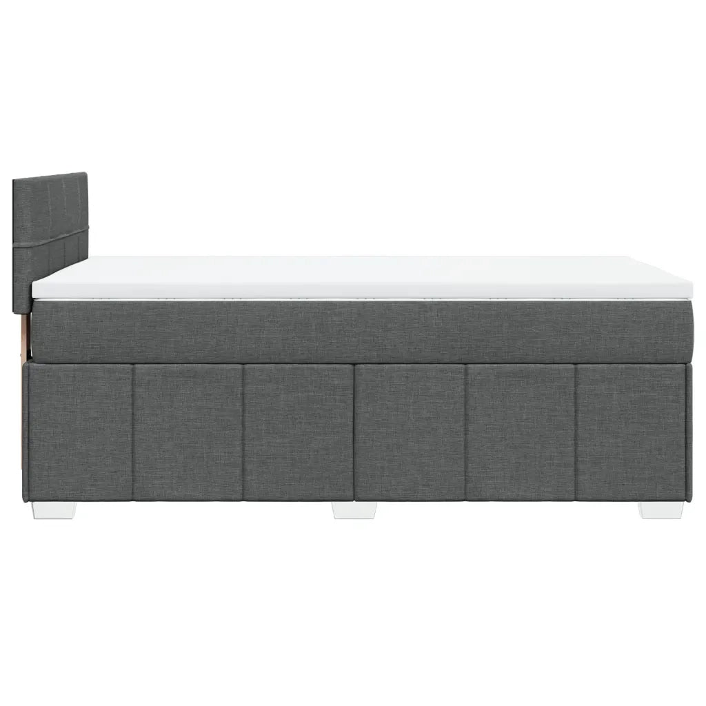 Giroletto a Molle con Materasso Grigio Scuro 80x200 cm Tessuto