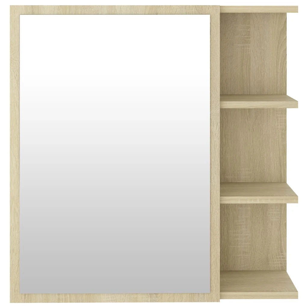 Mobiletto specchio da bagno 62,5 x 20,5 x 64 cm truciolare rovere 02_0006684