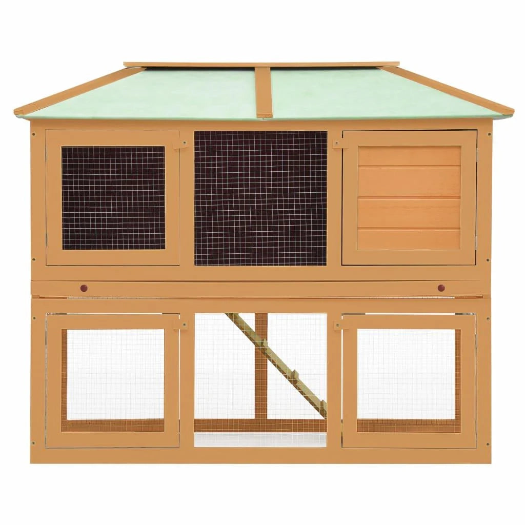 Gabbia doppia per animali in legno 130 x 68 x 105 cm marrone 02_0000572