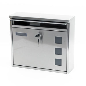 Cassetta postale singola V12 in acciaio inox con finestrelle e vetrino portanome