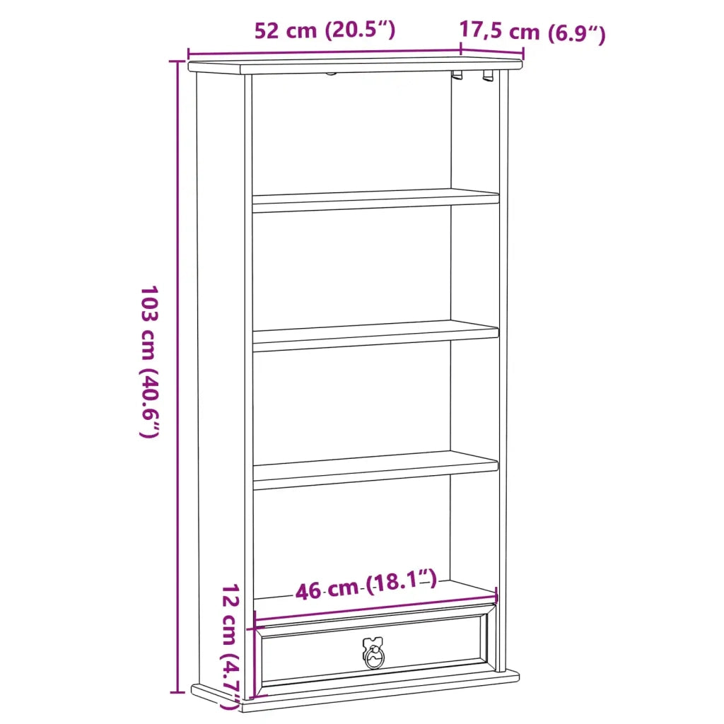 Mobile per CD Bianco 52 x 17.5 x 103 cm Pino massello CFW2840857