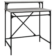 Scrivania | Tavolo da Ufficio Grigio Sonoma 80x50x90 cm Legno Multistrato e Ferro