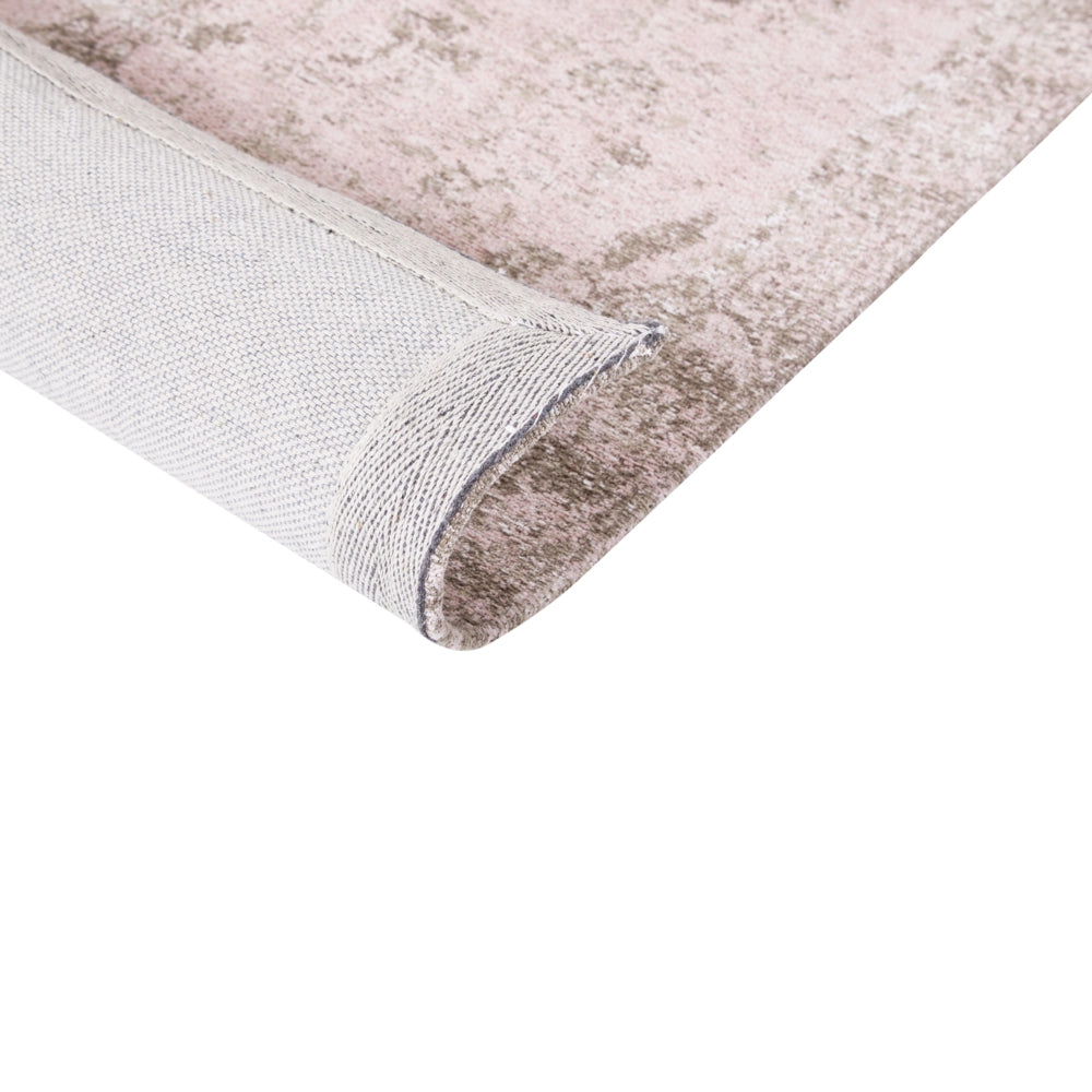 Tappeto in cotone rosa 160 x 230 cm con effetto invecchiato stile orientale camera da letto soggiorno