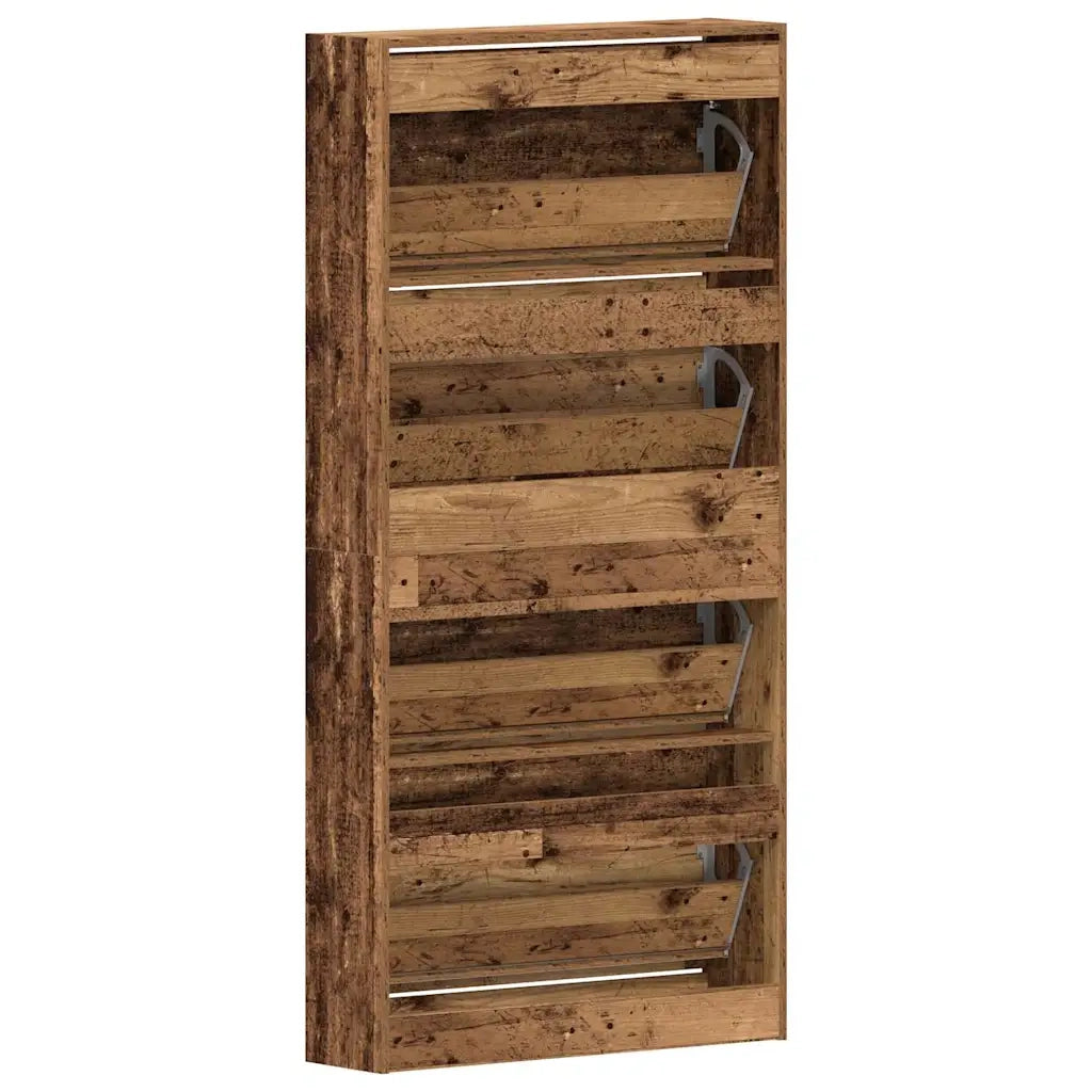 Mobile per scarpe con porta-Scarpiera Legno vecchio 80 x 21 x 163,5 cm