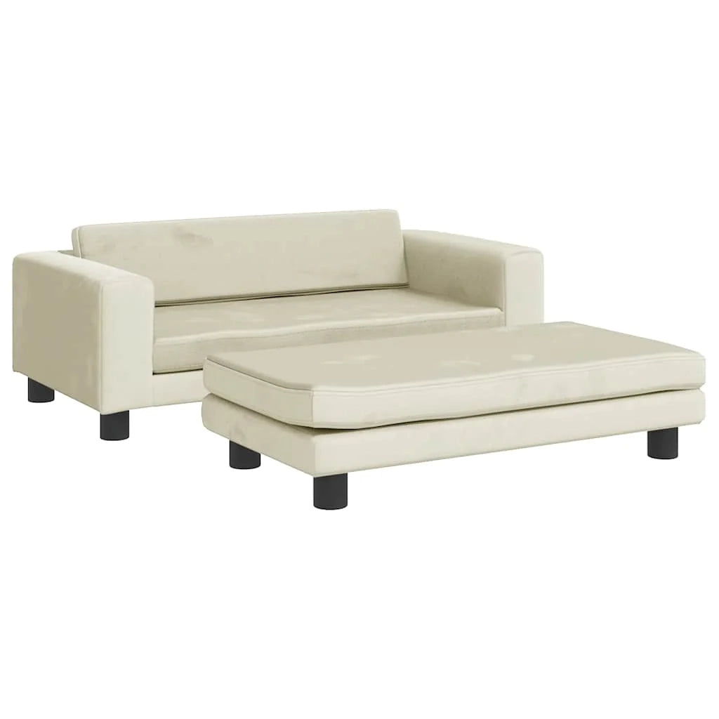 Comodo letto/cesto/divano per cani con estensione 100 x 50 x 30 cm velluto crema 02_0043069