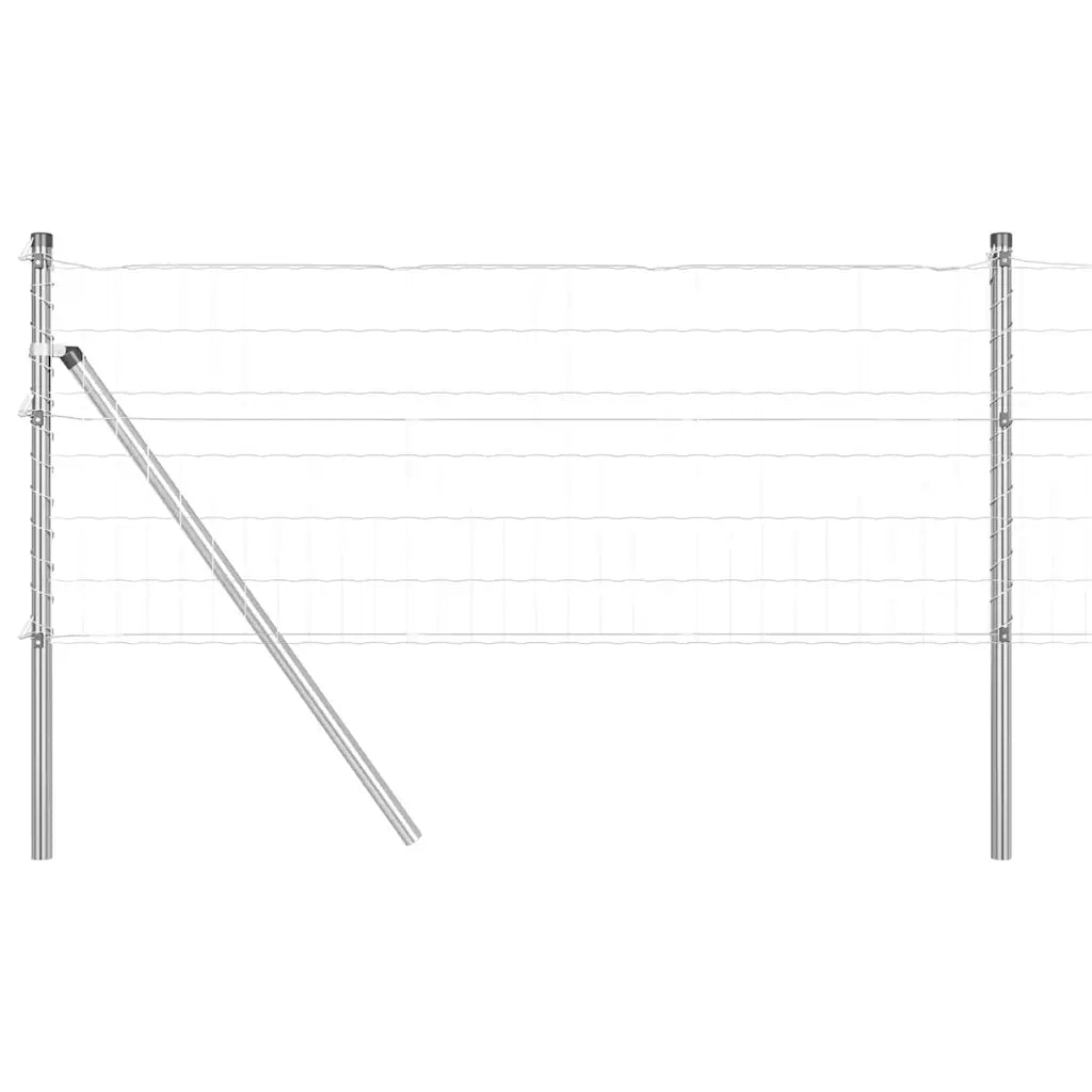Recinzione con Posto Argento 0,6 x 50 m Acciaio e PVC