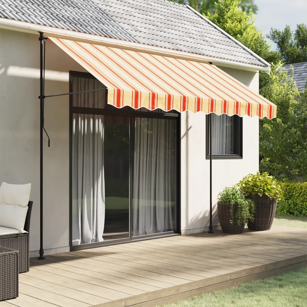Tessuto Ricambio per Mantovana Tenda Righe Giallo Arancione 3 m 367792