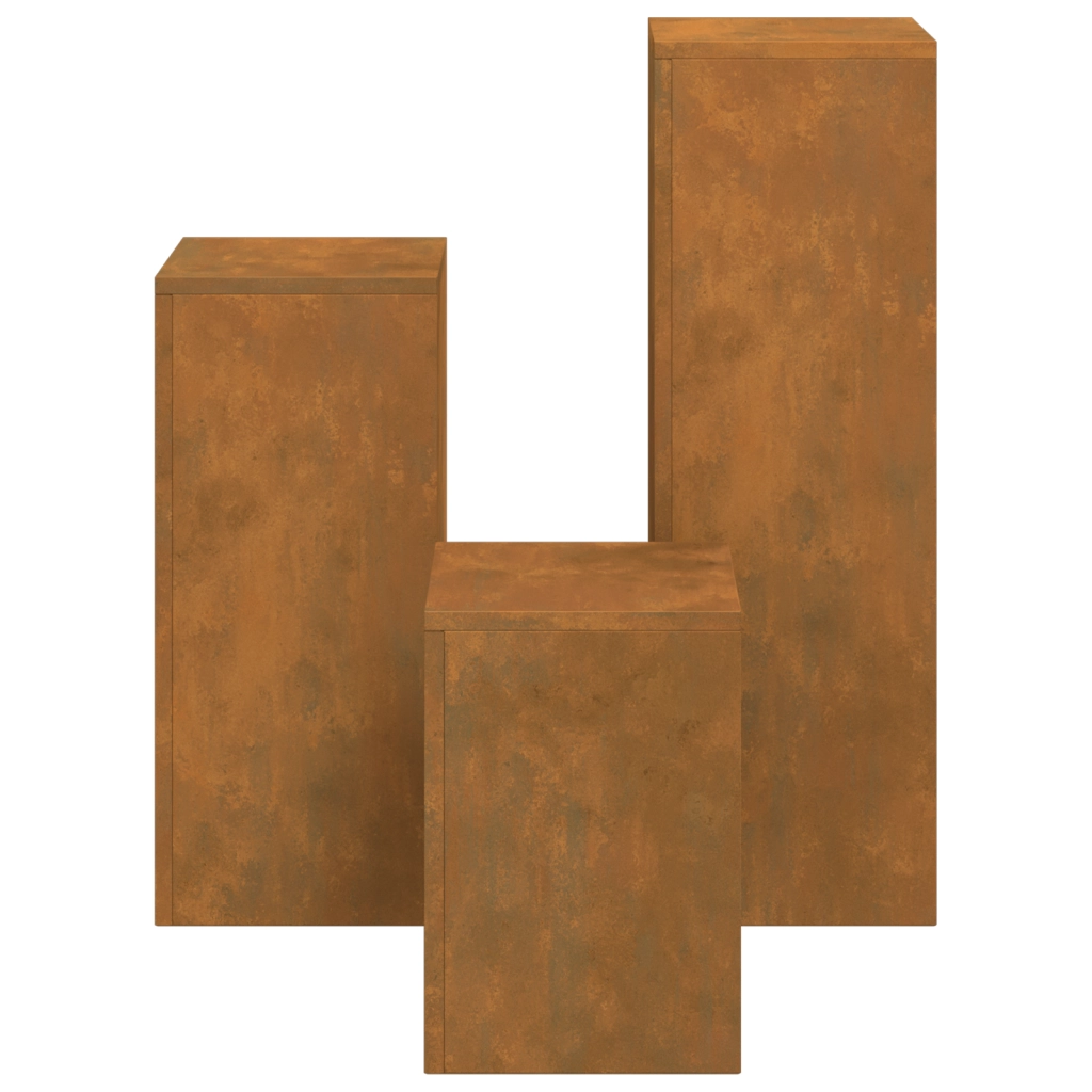 Supporti per Piante da Esterno Pillar 3 pcs Acciaio Resistenti agli Agenti Atmosferici