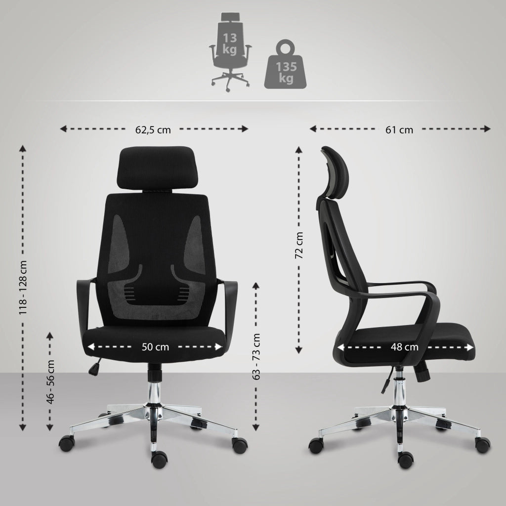 Sedia da ufficio Kanab nero