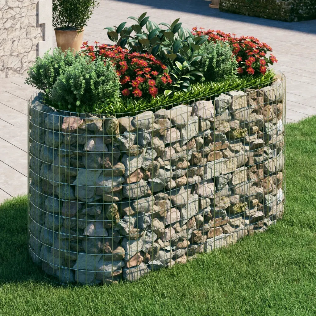 Gabbione con Fioriere | Cassetta per fiori | Letto Rialzato in Ferro Zincato 200x100x100 cm