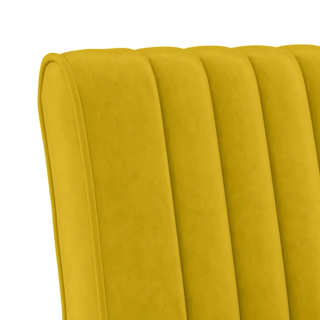 Fauteuil sans accoudoirs jaune velours