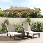 Ombrellone da Giardino-Ombrello da Balcone con Palo in Legno Tortora 299x240 cm