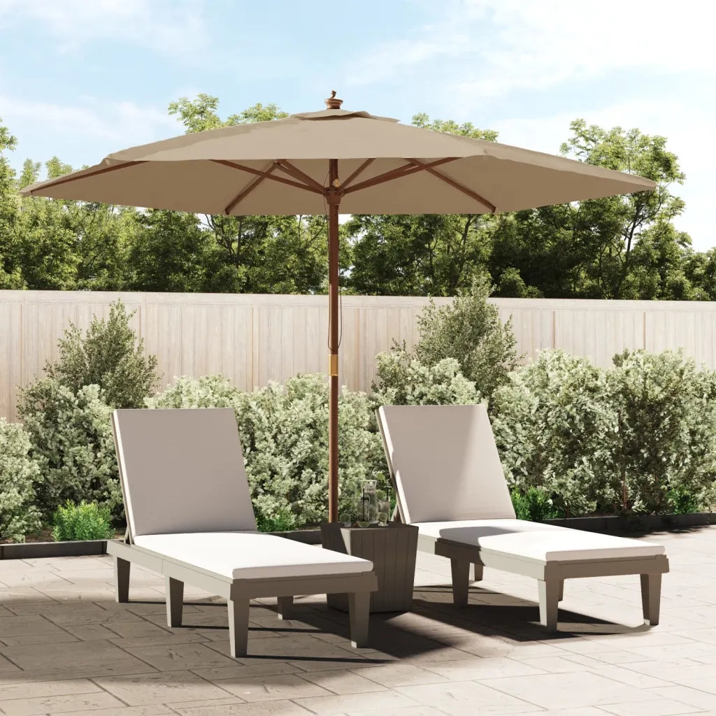 Ombrellone da Giardino-Ombrello da Balcone con Palo in Legno Tortora 299x240 cm