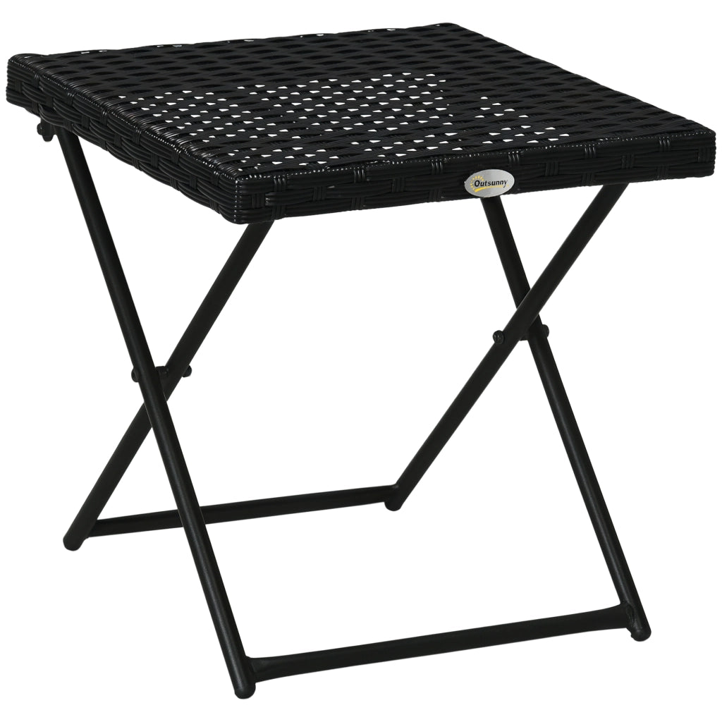 Tavolino da balcone in polyrattan, pieghevole ¨C zephmum ¨C Nero, 40x40x40 cm