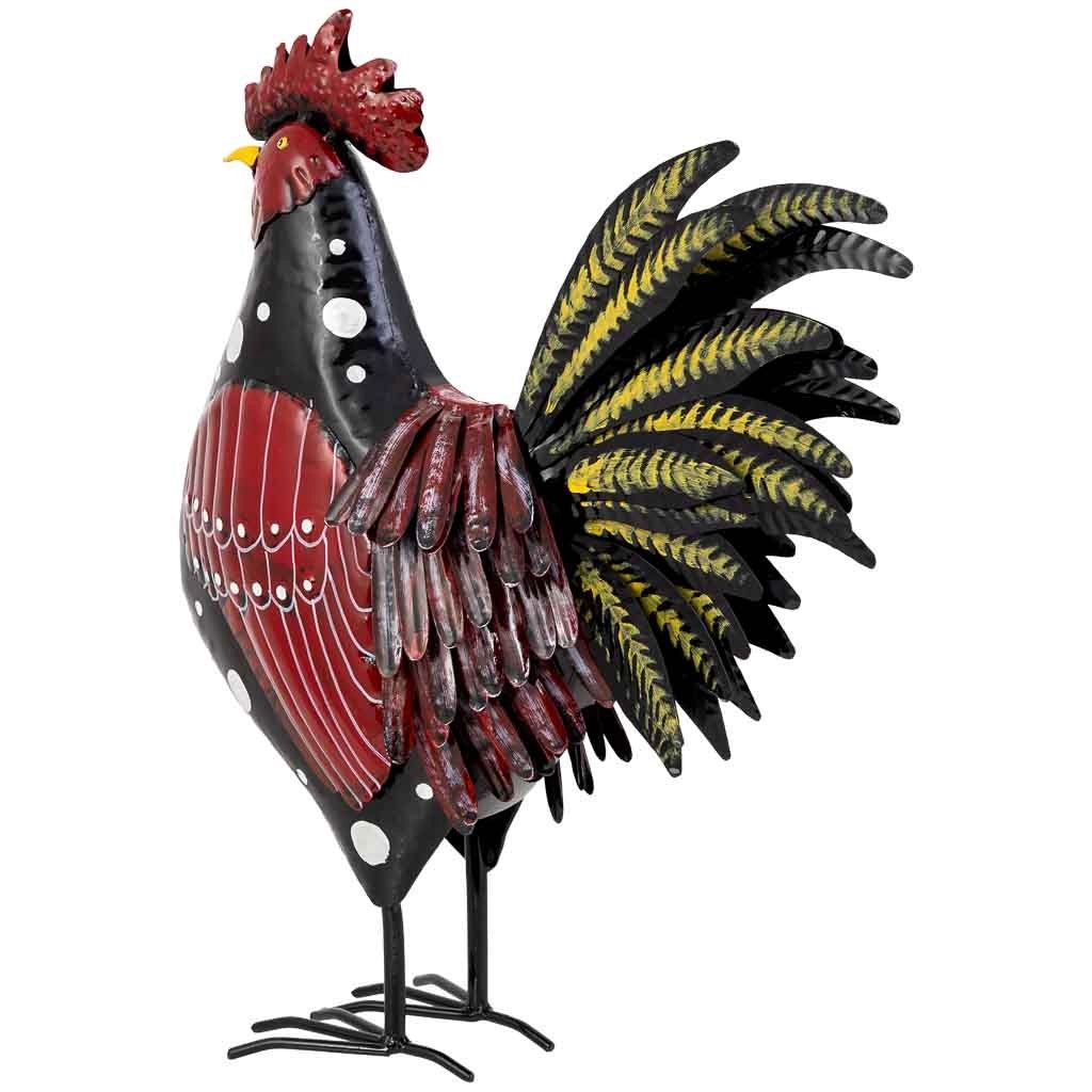 Gallo decorativo in metallo 40,64x15,24x49,53h cm