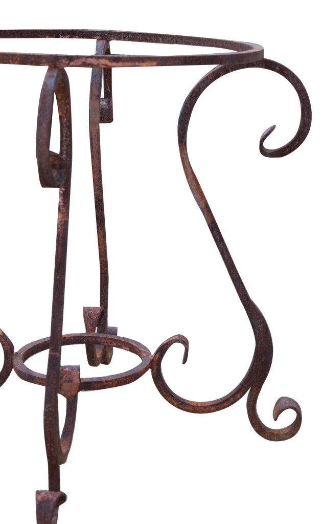 Biscottini Base tavolo in ferro pieno rotonda diametro 65xH60 cm. forgiato mano trattato,