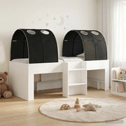Letto con Tunnel 4 pcs Bianco e Nero Legno ingegnerizzato