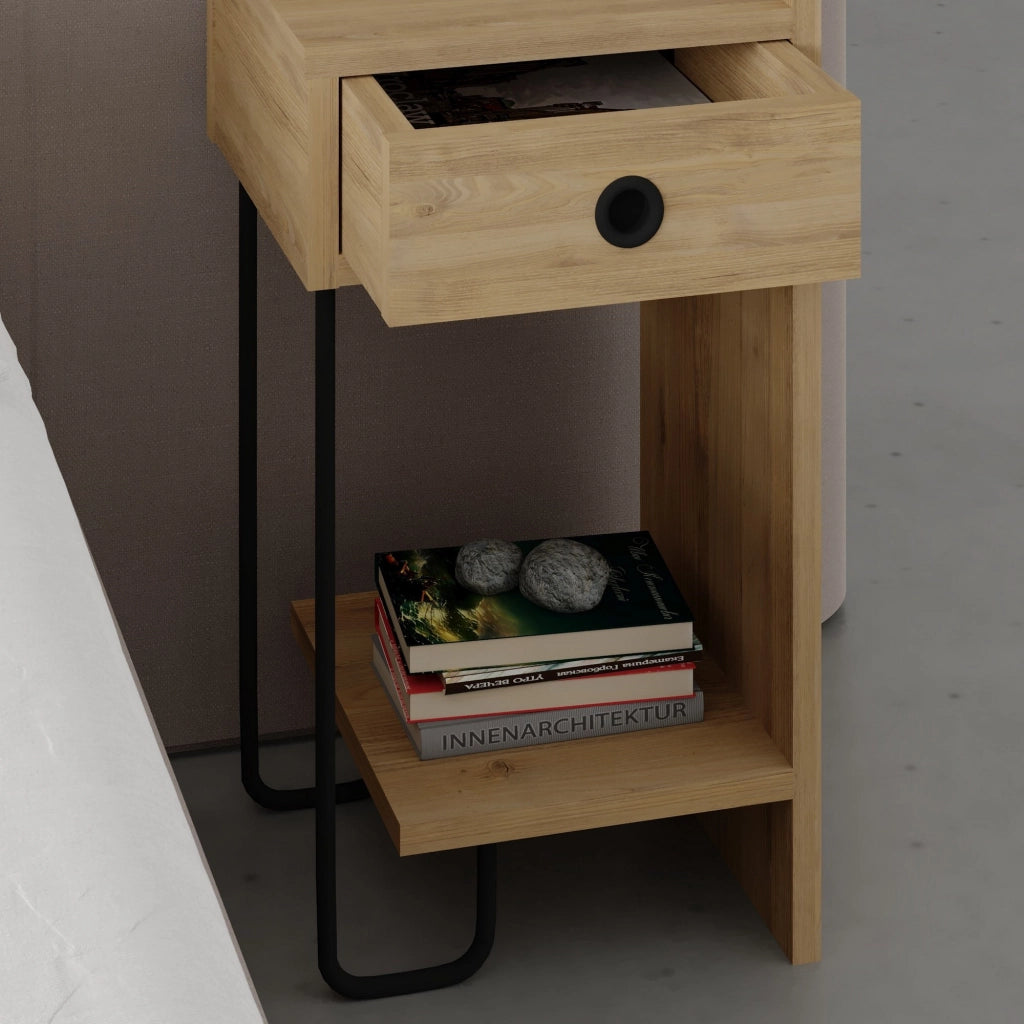 Comodino in legno "Sirius" 32 x 30 x 61 cm - Rovere