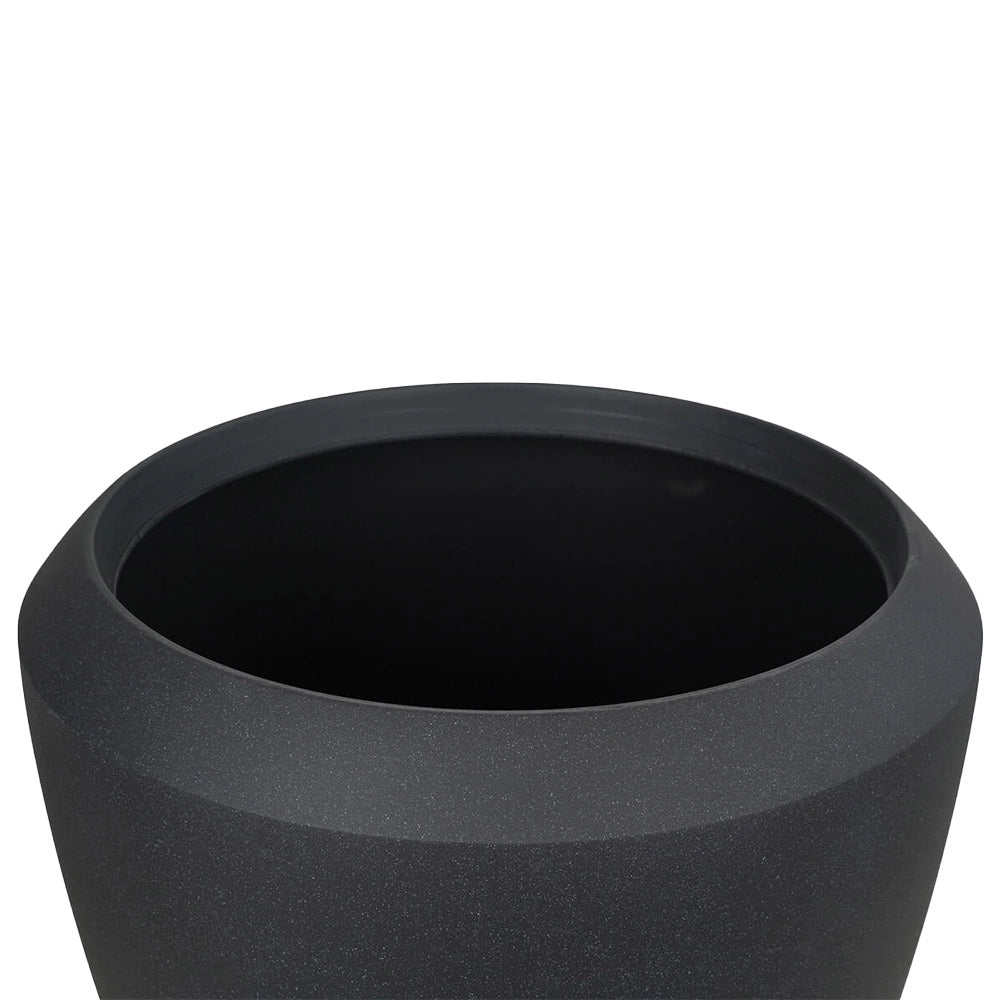 Vaso in plastica HDPE poliresina alta densità per piante Conchino Nero h 48,4