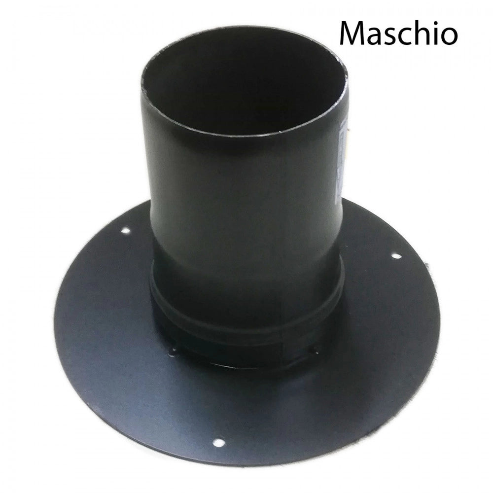 Rosone unico nero pellet da 100mm universale ( 100/180mm )