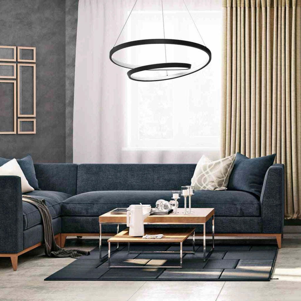 Lampada a sospensione LED nera 48W Ø50 Milagro Lucero