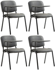 Set di 4 sedie Ken con tavolo pieghevole in similpelle grigio