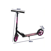 Trade Shop - Monopattino 2 Ruote Altezza Regolabile Veloce Leggero Versatile Adulti Ragazzi - Fucsia