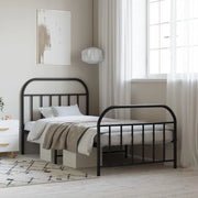 Giroletto con Testiera e Pediera Metallo Nero 107x203 cmcod mxl 81646