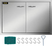 Porta di accesso BBQ Doppia porta Esterno 83,8x55,8 cm Acciaio inossidabile