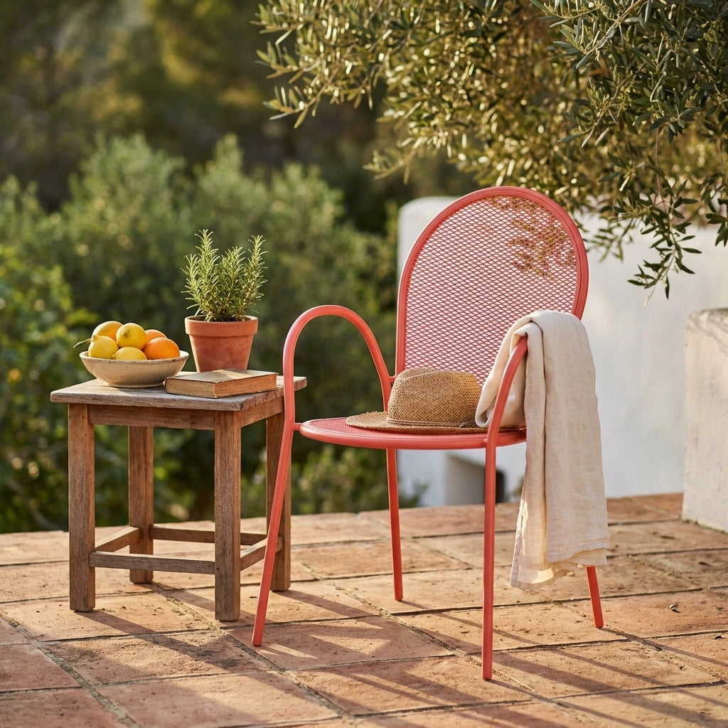 Poltrona da Giardino Impilabile in Acciaio cm 51x61x90 - JOEL