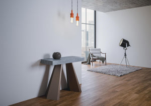 Consolle Allungabile in Legno e Ferro H77x40x90/300cm Diamante Cemento Orso Classica