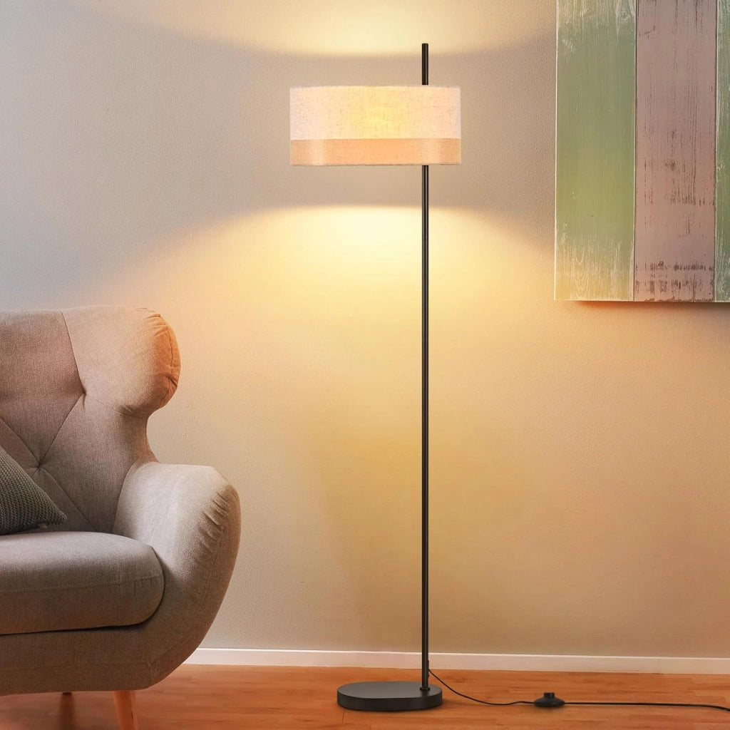 ZMH Lampada da terra vintage 1 luce E27 interruttore pedale per soggiorno