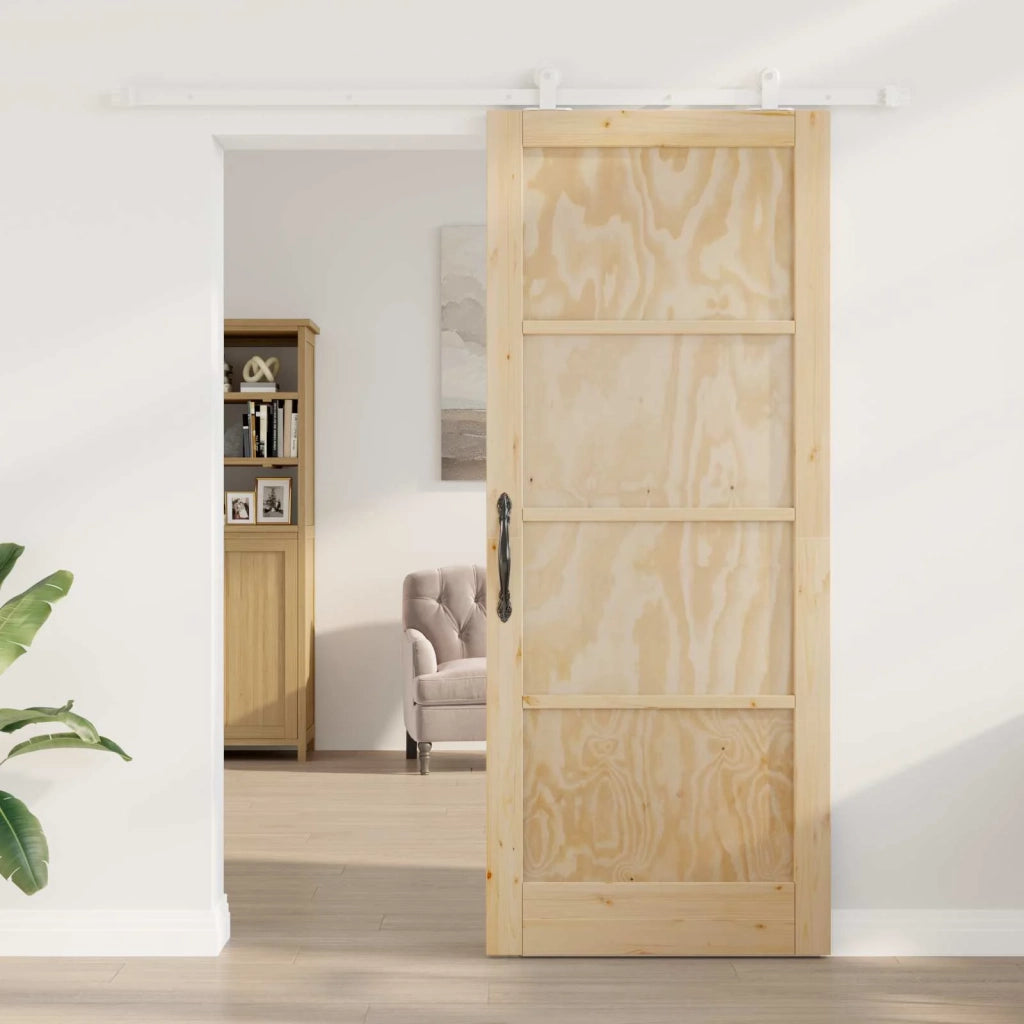 Porta scorrevole Naturale e Bianco 86 x 211 cm 3445484